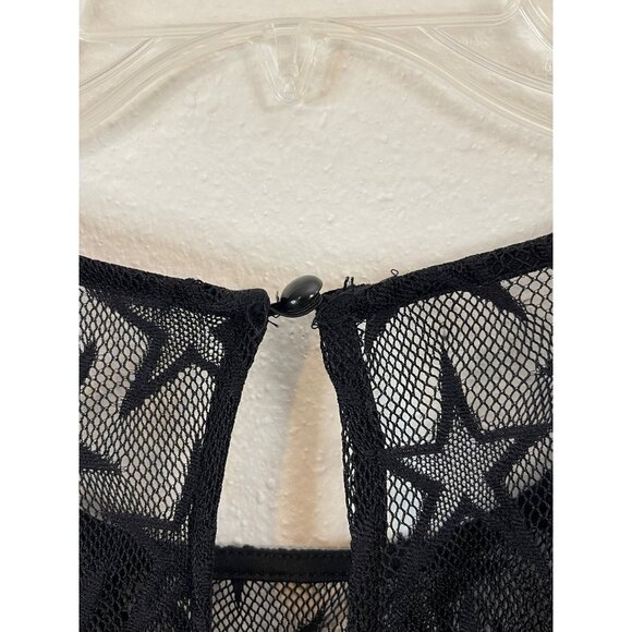 Black Lace Sleeveless Dress With Star Pattern Keyhole Back Zipper Girls XS - Picture 7 of 15